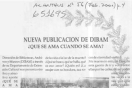 Nueva publicación de Dibam ¿Qué se ama cuando se ama?  [artículo] A. P.