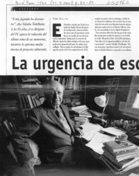 La urgencia de escribir  [artículo] Pedro Vallette