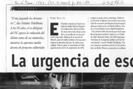 La urgencia de escribir  [artículo] Pedro Vallette