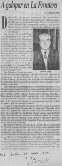 A galopar en La Frontera  [artículo] Walter Garib