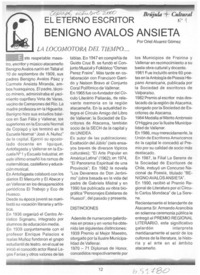 El eterno escritor Benigno Avalos Ansieta  [artículo] Oriel Alvarez Gómez