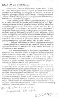 Hija de la fortuna  [artículo] René Acuña Vega