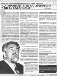"Lo importante es la literatura y no el escándalo"  [artículo] Willy Haltenhoff N.