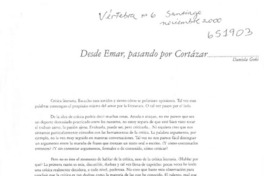 Desde Emar, pasando por Cortázar  [artículo] Daniela Goñi