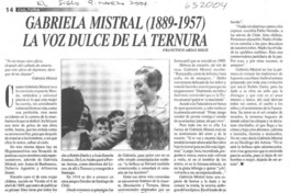 Gabriela Mistral (1889-1957) la voz dulce de la ternura  [artículo]