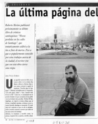 La última página del Santiagólogo  [artículo] Juan Pablo Donoso