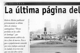 La última página del Santiagólogo  [artículo] Juan Pablo Donoso