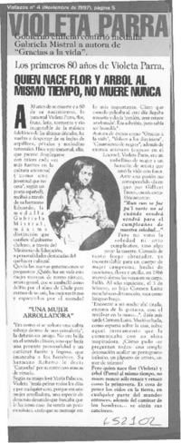 Quien nace flor y árbol al mismo tiempo, no muere nunca  [artículo]