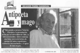 Antipoeta y mago  [artículo] Manuel Jofré