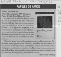 Papeles de amor  [artículo] Mario Tomás Schilling