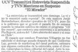 UCV transmitirá Entrevista suspendida y TVN mantiene en suspenso "El mirador"  [artículo]