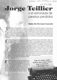Jorge Teillier o el astronauta de paraísos perdidos  [artículo] José Alberto de la Fuente