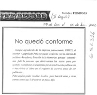 No quedó conforme  [artículo]