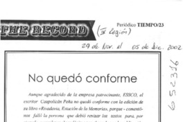 No quedó conforme  [artículo]
