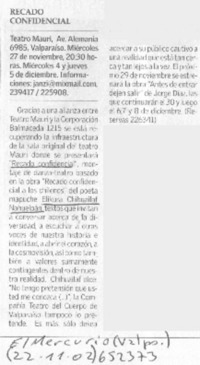 Recado confidencial  [artículo]