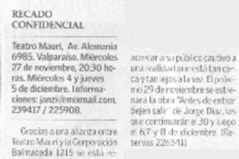 Recado confidencial  [artículo]