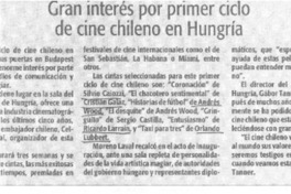 Gran interés por primer ciclo de cine chileno en Hungría  [artículo]