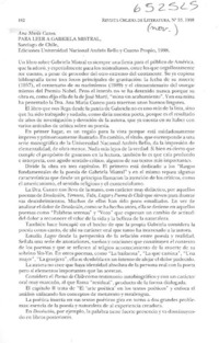 Para leer a Gabriela Mistral  [artículo] Onilda A. Jiménez