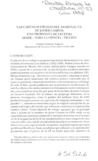 Las cartas olvidadas del astronauta  [artículo] Cristián Cisternas Ampuero