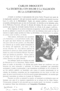 Carlos Droguett, "la escritura con dolor o la maldición de la litertortura"  [artículo]