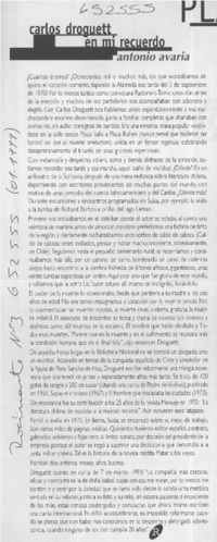 Carlos Droguett, en mi recuerdo