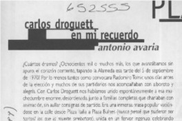 Carlos Droguett, en mi recuerdo