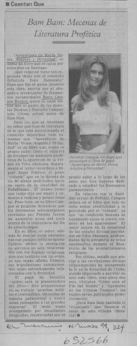 Bam Bam, mecenas de literatura profética  [artículo]