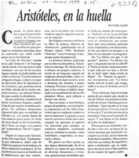 Aristóteles, en la huella  [artículo] Walter Garib