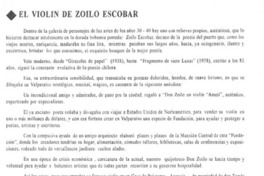 El violín de Zoilo Escobar  [artículo] Fernando Kiel