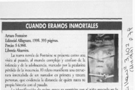 Cuando éramos inmortales  [artículo] Andrea Kottow