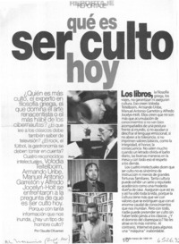 Qué es ser culto hoy  [artículo] Claudia Cifuentes