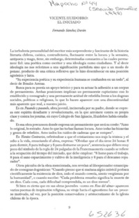 Vicente Huidobro, "el iniciado"