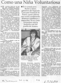 Como una niña voluntariosa  [artículo]
