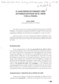 El narcisismo en Enrique Lihn, autorreflexividad en el amor y en la poesía  [artículo] Niall Binns