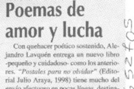 Poemas de amor y lucha  [artículo] Antonio J. Salgado