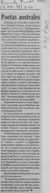 Poetas australes  [artículo]