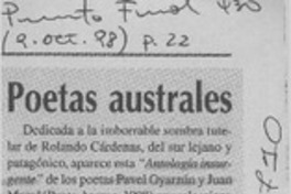 Poetas australes  [artículo]