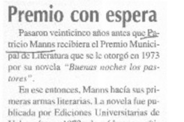 Premio con espera  [artículo] Lector