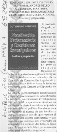 Fiscalización parlamentaria y comisiones investigadoras  [artículo]