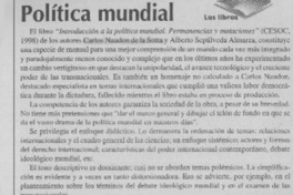 Política mundial  [artículo] Antonio J. Salgado
