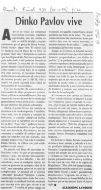 Dinko Pavlov vive  [artículo] Alejandro Lavquen