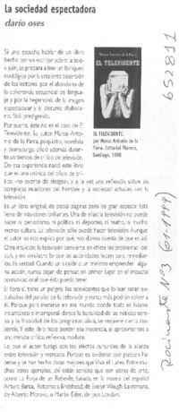 La sociedad espectadora  [artículo] Dario Oses