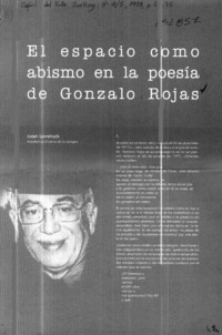 El espacio como abismo en la poesía de Gonzalo Rojas  [artículo] Juan Loveluck
