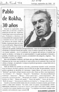 Pablo de Rokha, 30 años  [artículo] Alejandro Lavquen