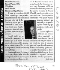 Gabriel Valdés, señales de la historia  [artículo] Jordi Lloret