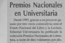 Premios Nacionales en Universitaria  [artículo]