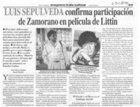 Luis Sepúlveda confirma participación de Zamorano en película de Littin  [artículo] Violeta Medina