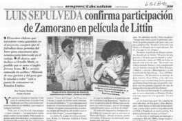 Luis Sepúlveda confirma participación de Zamorano en película de Littin  [artículo] Violeta Medina