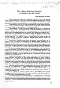 Elvira Santa Cruz Ossa (Roxane), inolvidable mujer del Sábado  [artículo] Pedro Mardones Barrientos