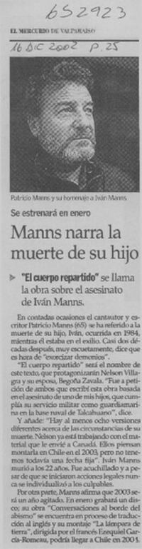 Manns narra la muerte de su hijo  [artículo]